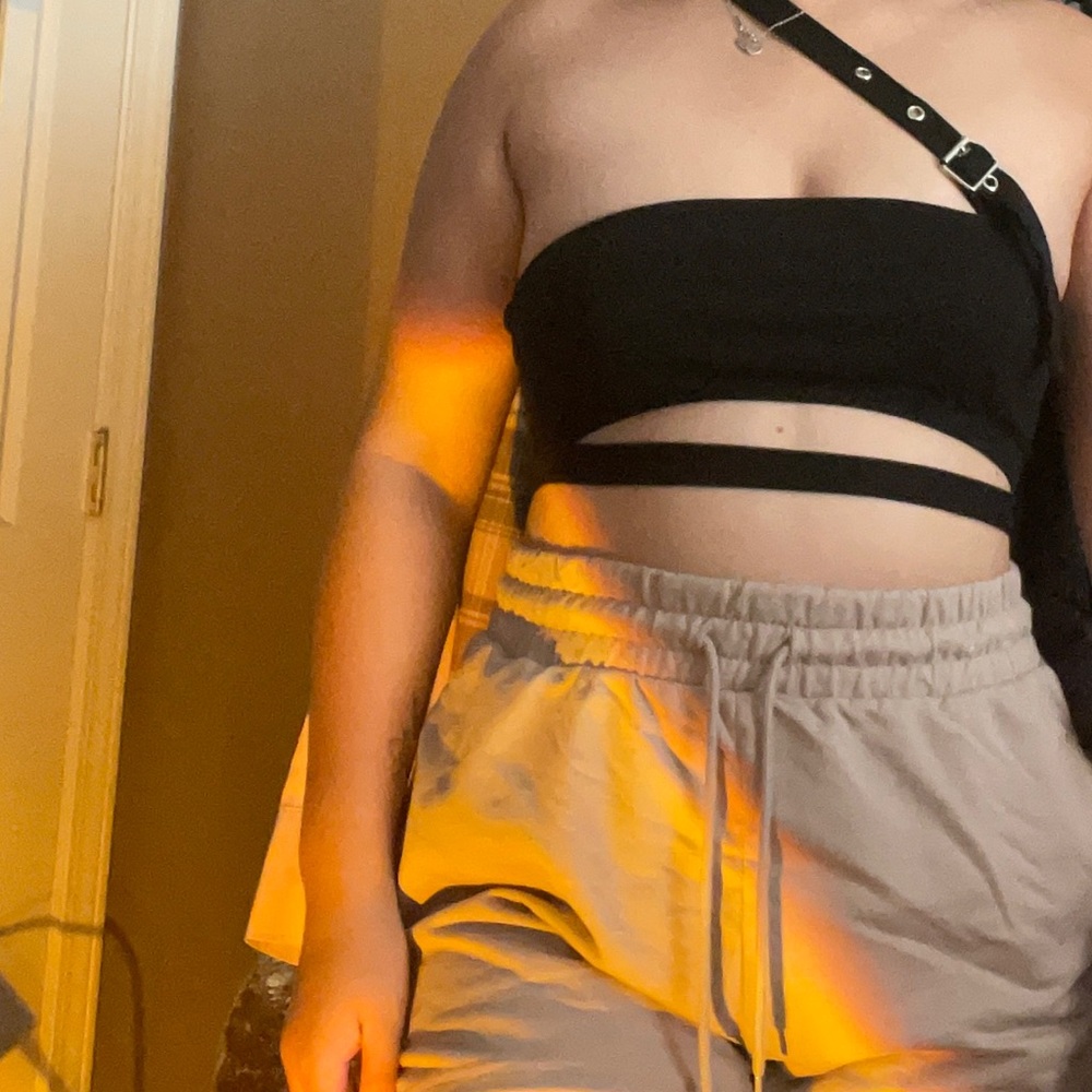 Black Rave One Strap Top